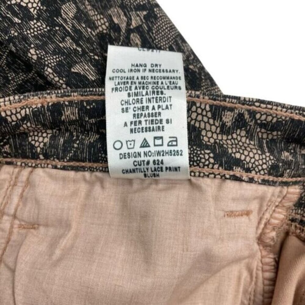 Joe's Jeans Womens Chantilly Mid Rise Lace Print Skinny Jean 26 Blush - Picture 9 of 11